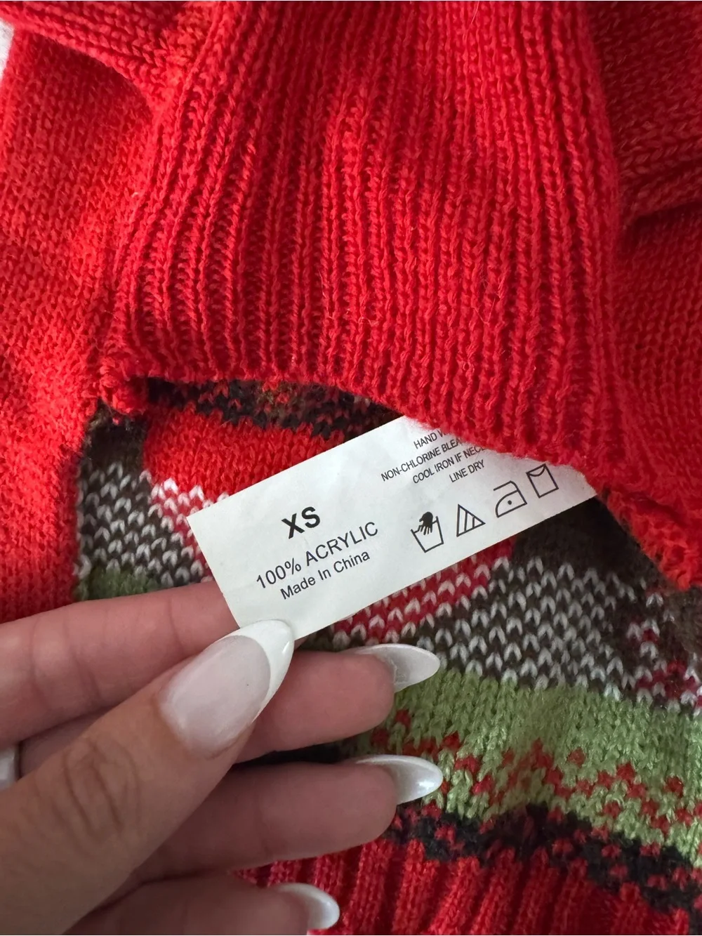 Source Unknown Red Reindeer Pom-Pom Dog Sweater